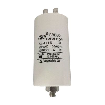 CBB Elektrik Motoru Kondansatörü 30-100Uf Çamaşır Makinesi Motoru İçin Çift Yuvarlak Sınıf C